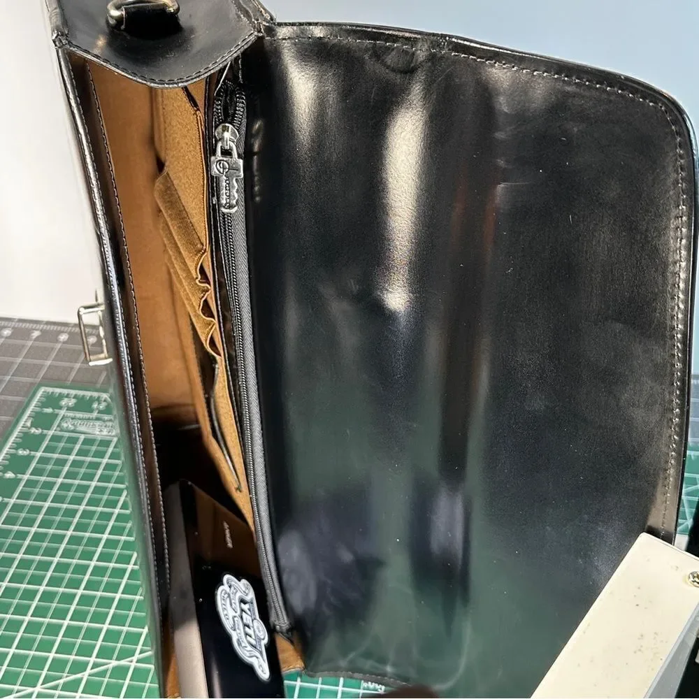 JACK GEORGES®   |  ELEMENTS™ BRIEFCASE  |  BLACK  |  Hand-Made  |  GOOD-COND  |
